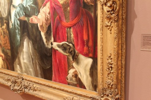 First dog she spotted! The Crowning of Mirtillo, by Ferdinand Bol, 1651