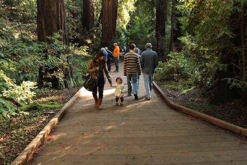 Holding hands with Mummy